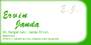 ervin janda business card